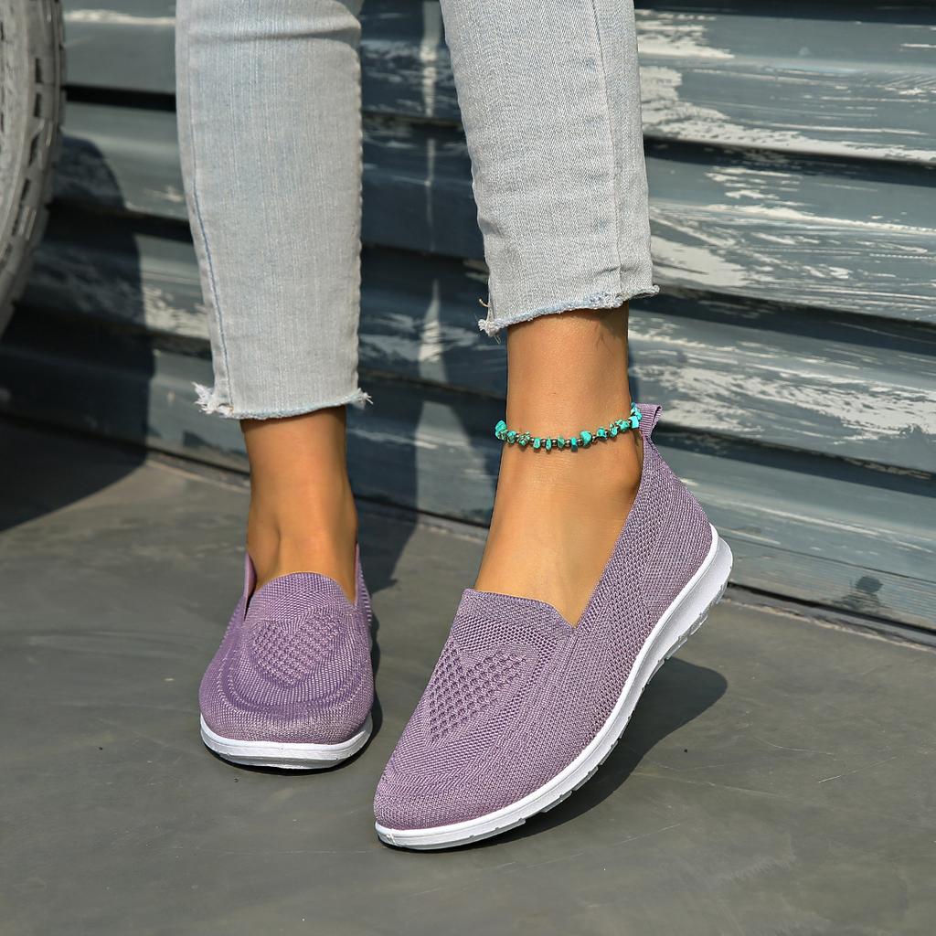 Women Slip On Flats Soft Breathable Loafers Lightweight Casual Round Toe Shoes Non-slip Summer Comfortable Walking Ballet Flats