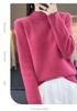 2023 Autumn Women's Cable Knit Sweater, Half-High Collar, Thick Drop Shoulder, Loose Fit, Lazy Style Base Layer