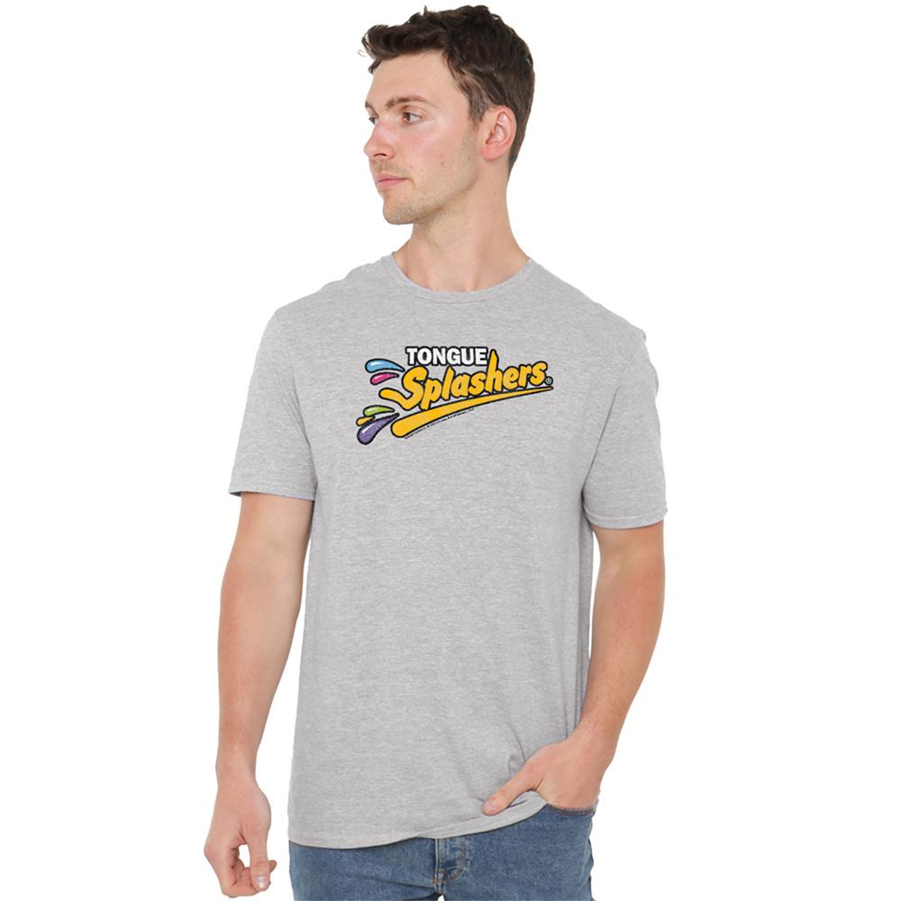 Dubble Bubble Unisex Adult Tongue Splashers Logo Heather T-Shirt