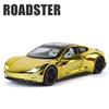 1/24 Tesla Roadster Alloy Electric Sports Car Model Diecasts Metal New Energy Vehicles Car Model Sound Light Simulation Kids Toys Gift