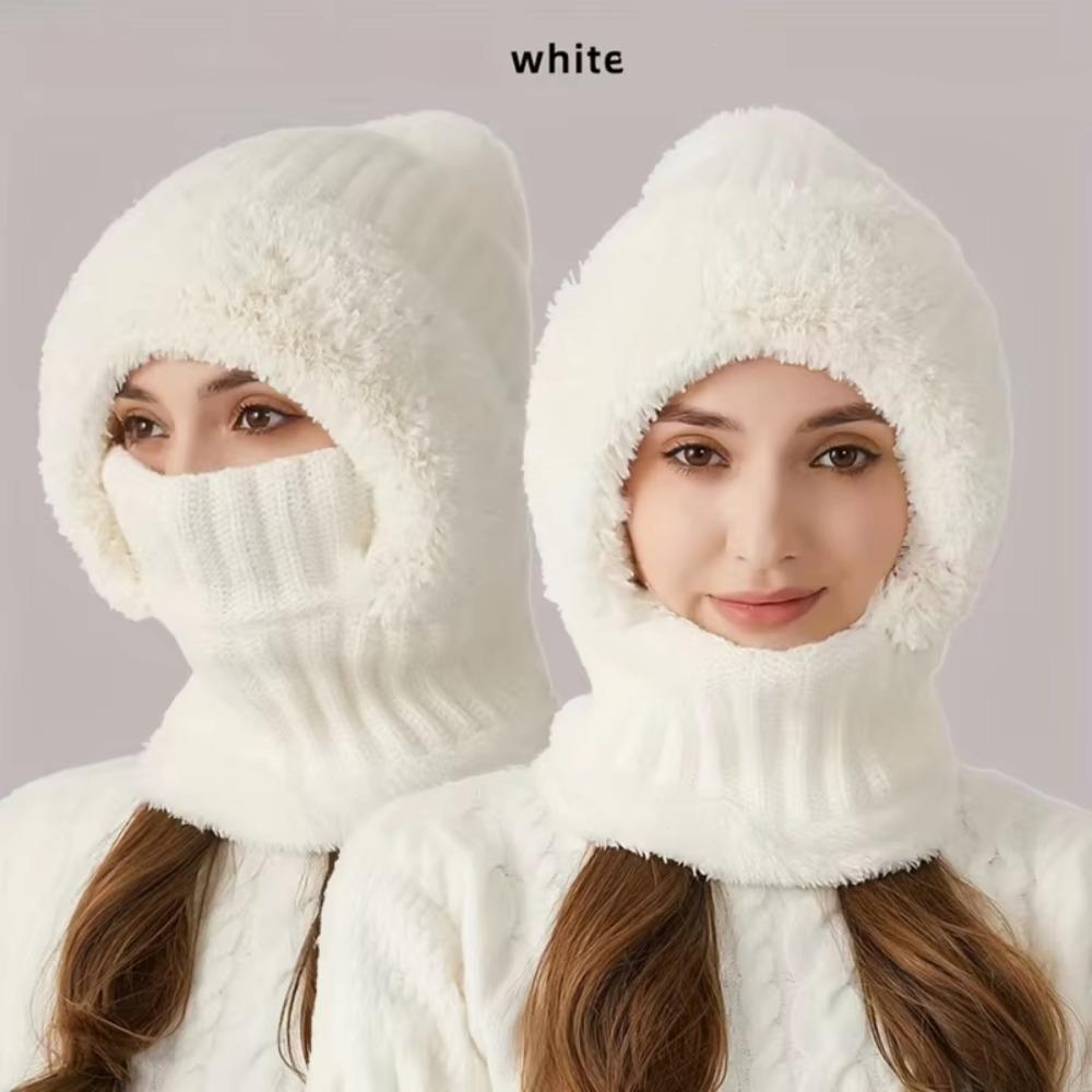 Winter Balaclava Hat Velvet Warmth Cover Hat High Quality Mask Neck Integrated Hooded Cap  Women
