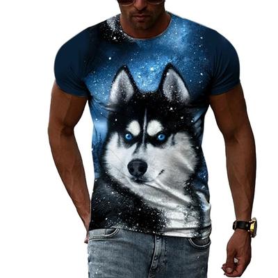 T-shirt Casual 3D con Stampa Lupo Uomo Donna Estate Maglietta Animali Uomo Girocollo Manica Corta Top Larghi Traspiranti T-shirt Coppia