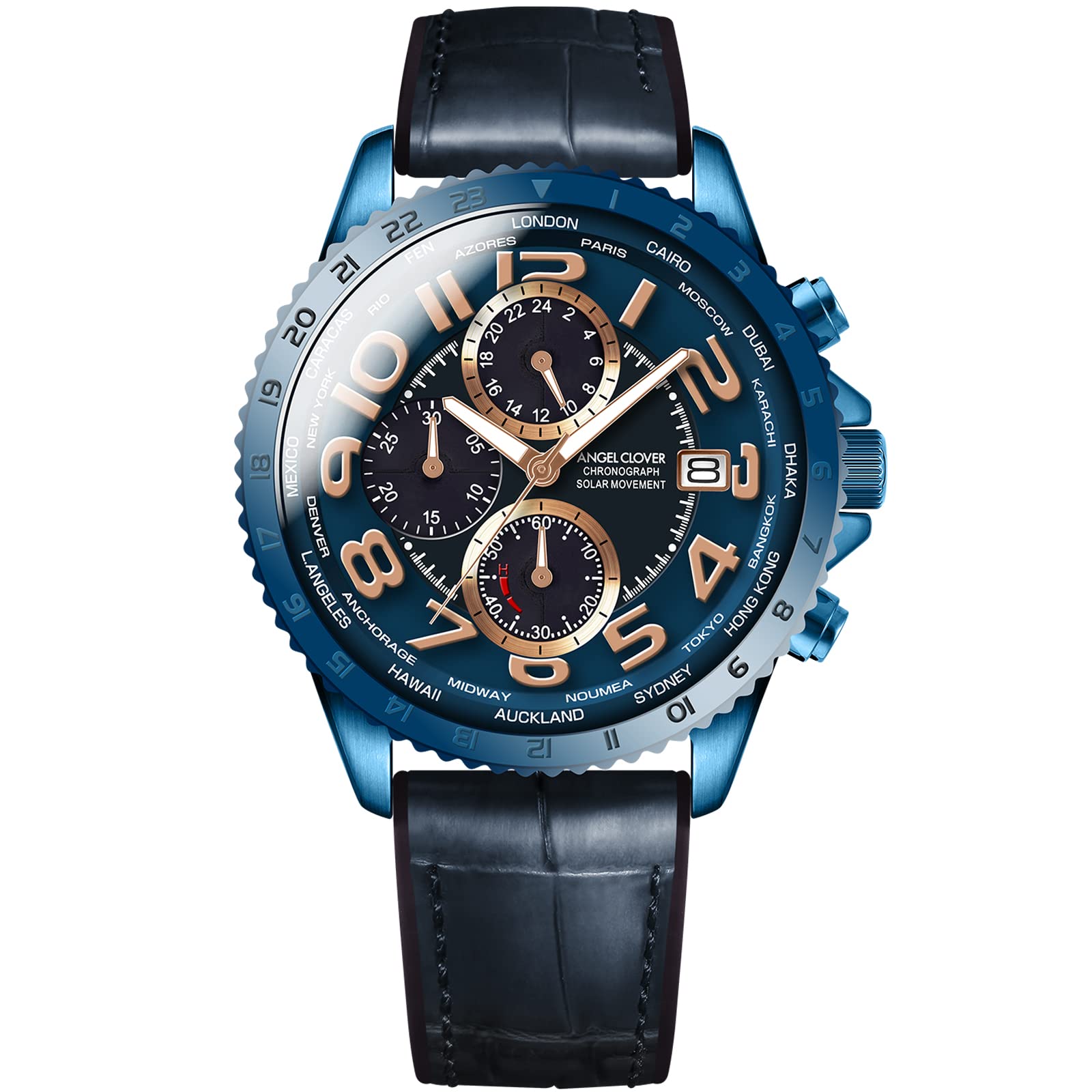 

Angel Clover Mondo Solar Navy Stainless Solar Official Men s Watch, Dial, Steel, Battery, 44.5mm, Warranty, MOS44NNV-NV синий