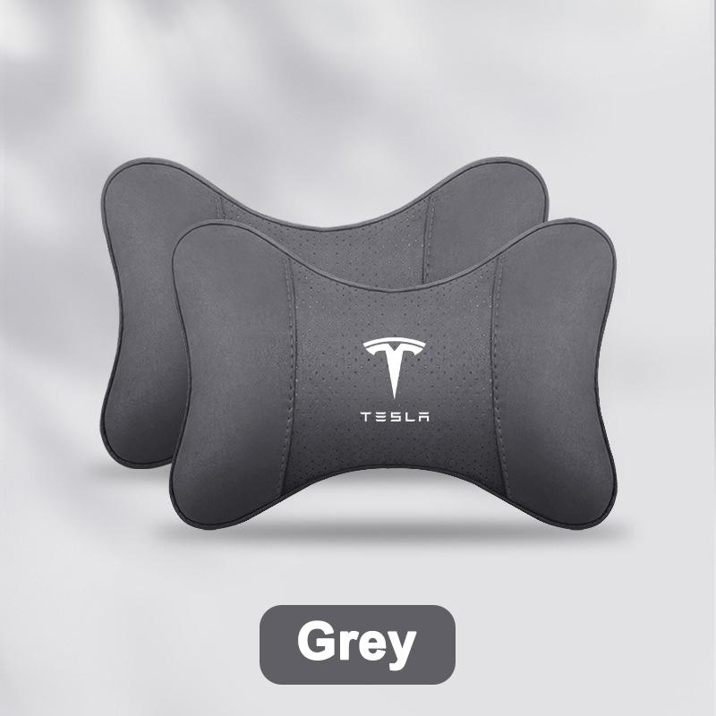2PCS Car Seat Headrest Pillows Neck Support Protect Cushion For Tesla Model 3 Model S X Model Y Roadster SpaceX Auto Accessories