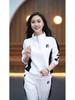 Women's Spring/Autumn 2025 Fashionable Slim Fit Stand Collar Sweater & Wide-Leg Pants Two-Piece Set