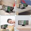 HD Mirror Projection Clock with Temperature & Humidity Display - LED Large Screen Multifunctional Luminous Clock for Bedroom/Beside.