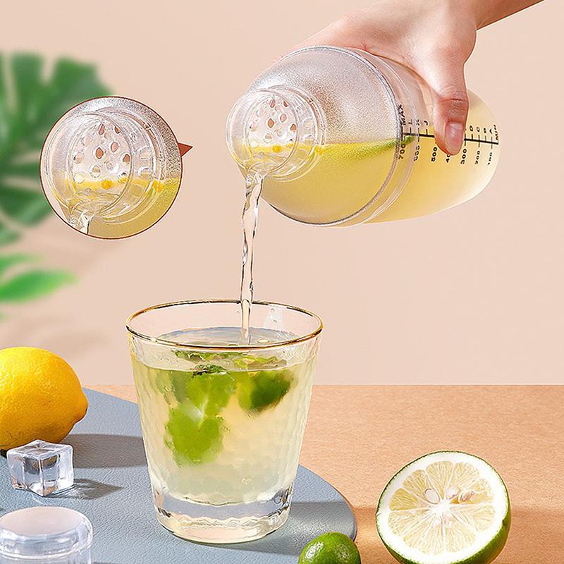 500/700/1000ml Shaker per Cocktail in Resina PC Shaker Manuale per Martini con Graduazioni Tazza per Tè al Latte Barware Bottiglia Shaker per Bevande Mixer