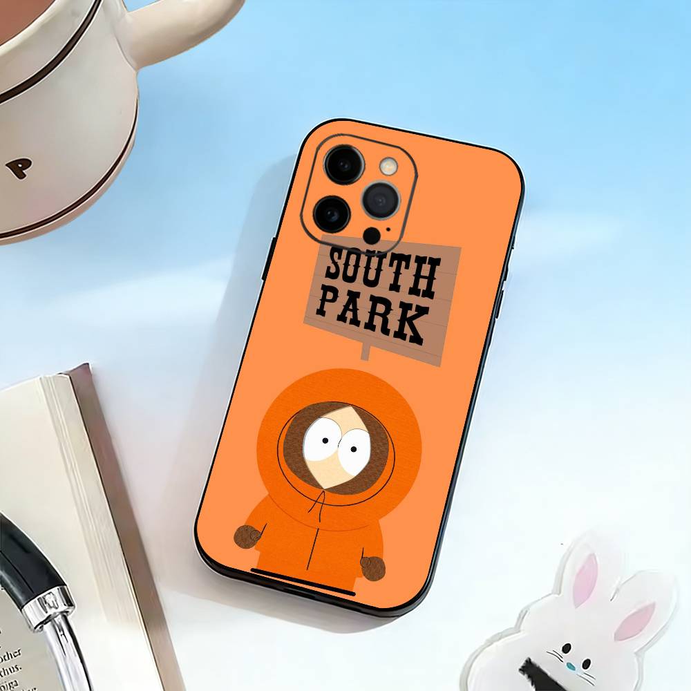 C-Cartoon S-Souths P-Park  Phone Case For iPhone 17,16,15,14,13,12,11 Plus,Pro Max,XS,Soft Silicone Black Cover