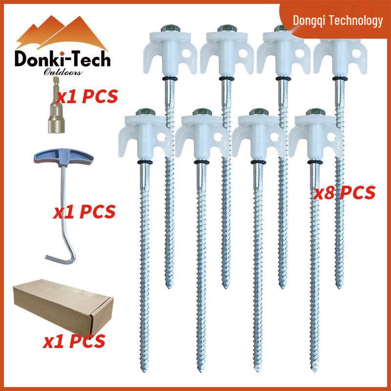 Fluorescent Spiral Tent Stake - Hexagonal Awning Anchor for Camping