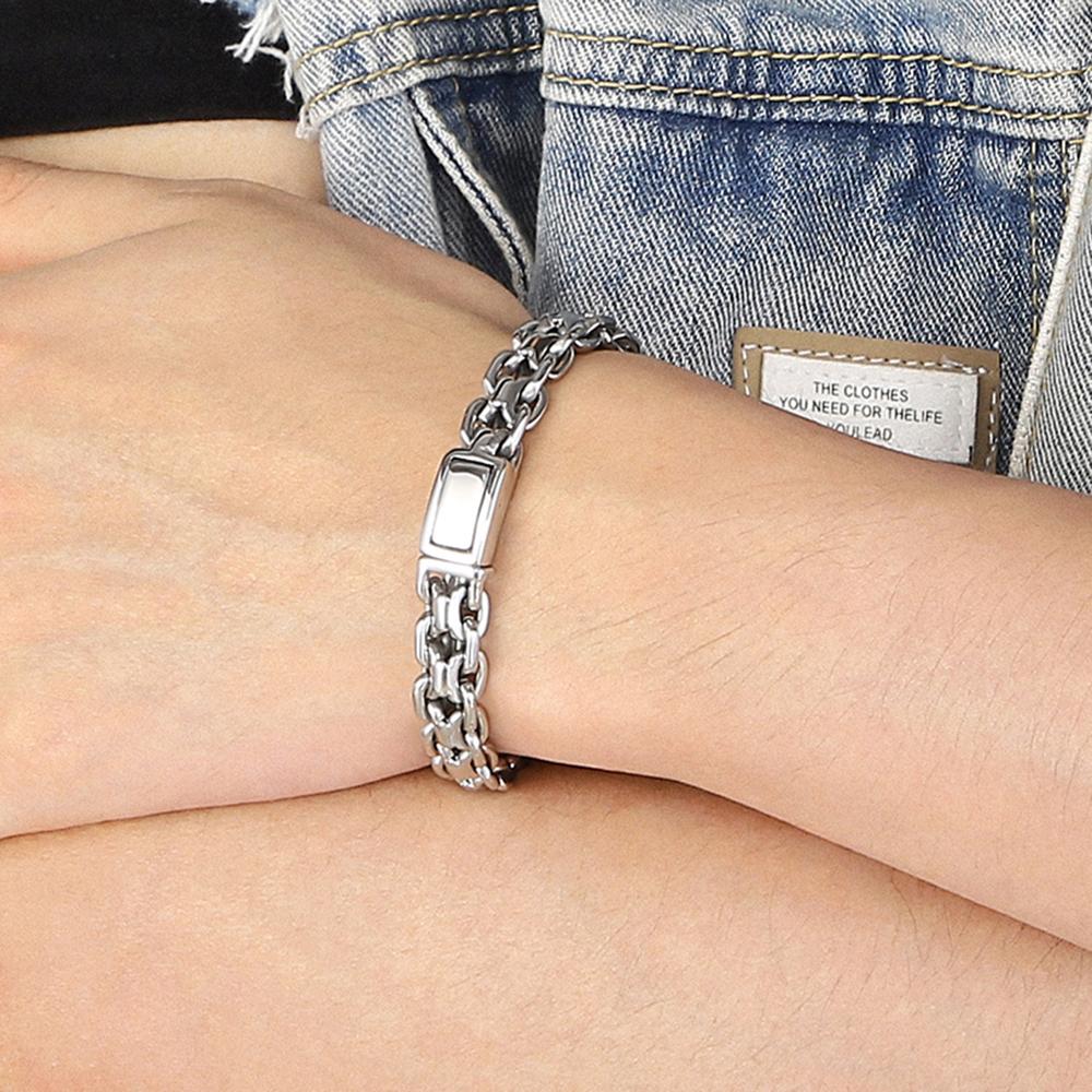 Men's High Polished 316L Stainless Steel Bracelet 20MM Wide 23CM Long Horsewhip Style Link Chain Man Bracelet Jewelry Accessory