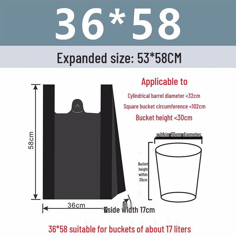 Large Black Heavy-Duty Kitchen Garbage Bags, Handheld Roll for Home and Office.