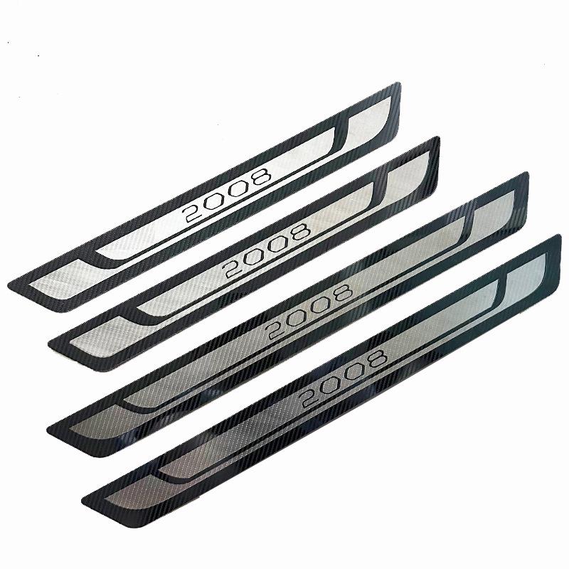 Peugeot 2008 Carbon Fiber Door Sill Protector - Ultra-Thin, Anti-Scratch, Universal Bumper Strip.