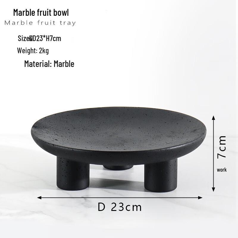 Black Hole Stone Round Acrylic Serving Tray
