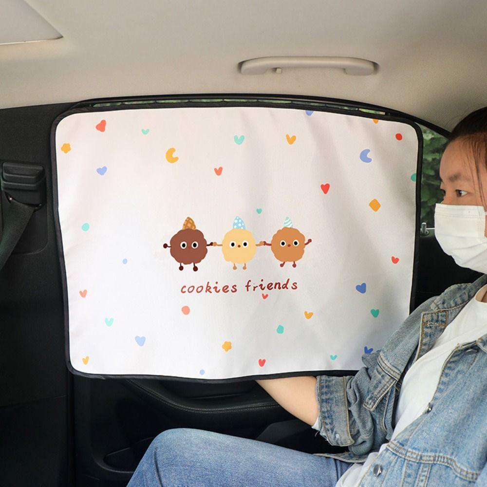 UV Protection Cartoon Car Curtain Embedded Rail Vehicle Privacy Shades  Car Interior Accessories