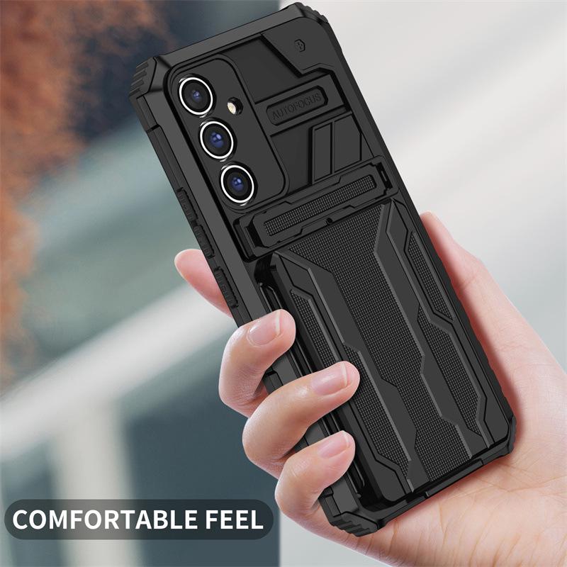 Samsung S26 Ultra Magnetic Bracket Card Slot Protective Case - A17 Diamond Drop-proof Cover