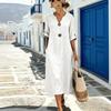 Women S Elegant Casual V Neck Solid Long Sleeve Dress