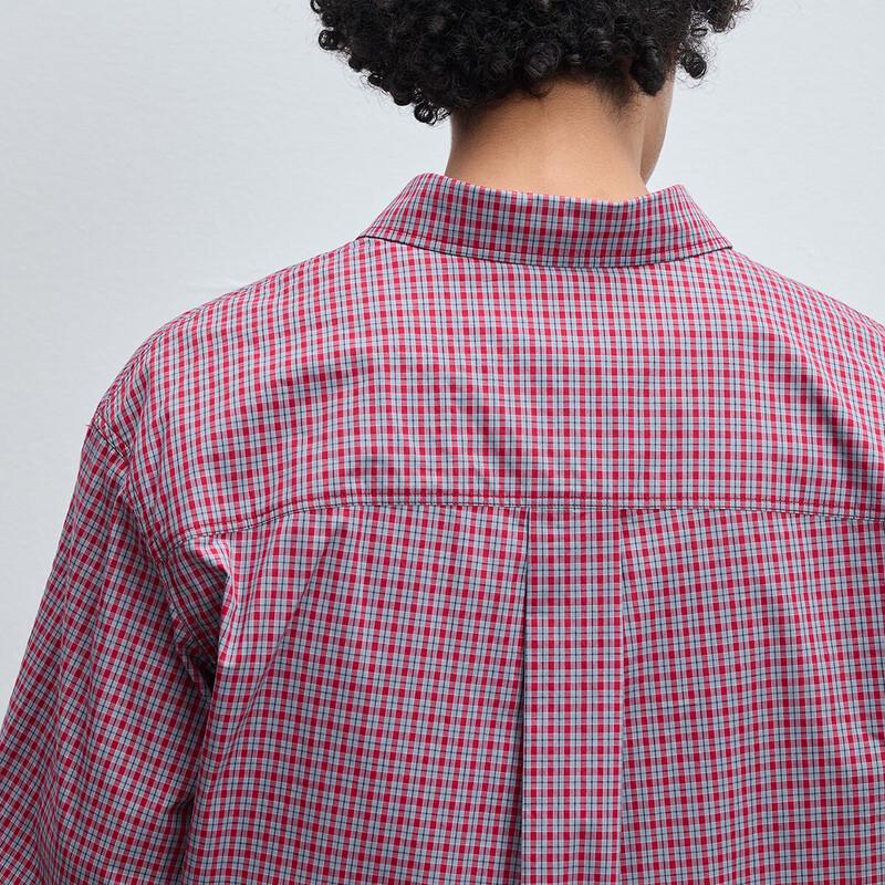 CHINISM Lightweight Embroidered Plaid Shirt