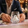 Cute Ghost Pumpkin Spider Web Glasses Halloween 3D Embossed Glass, Painted Tumbler, Durable Cold Drink Tumblers Lead-free Wine Beverage Cup for Party