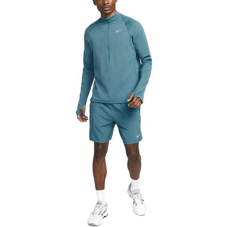 Nike T Shirts Men's Blue Stand Collar Moderate Straight Fit DV9298-379