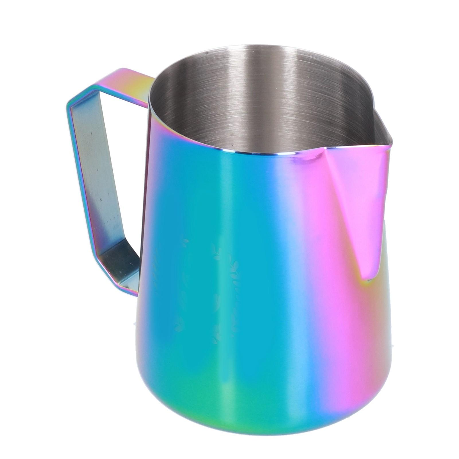 Coffee Frothing Cup Colorful 600ml Milk Frothing Pitcher 304 Stainless Steel Steaming PitcherWith Label