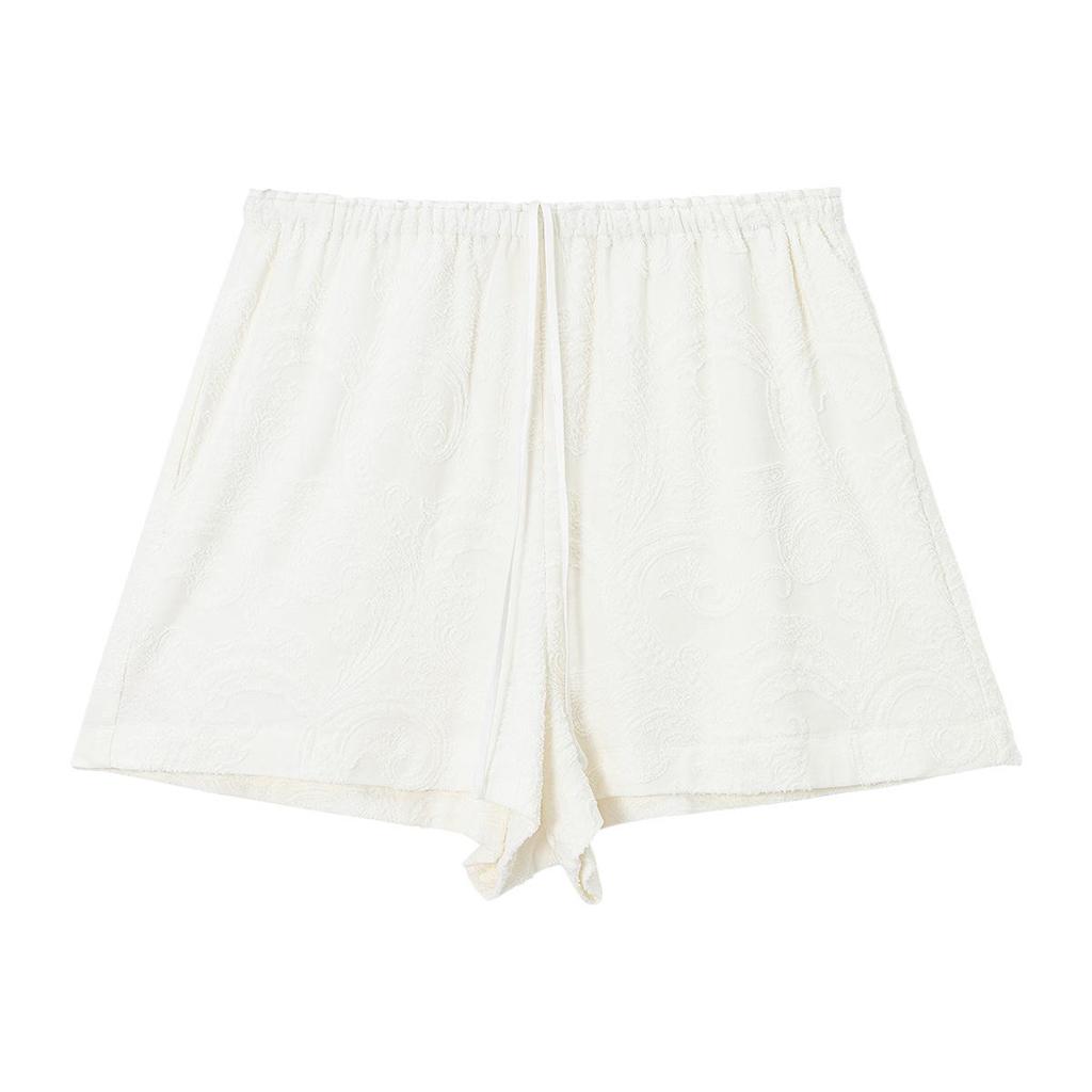 COLNE Spring Retro Paisley Wool-Blend Shorts C6068