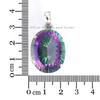 Big Mystic Topaz Pendant - 925 Sterling Silver Pendant - Oval Topaz Pendant - Gift for Wife- Engagement Pendant - Handmade Pendant
