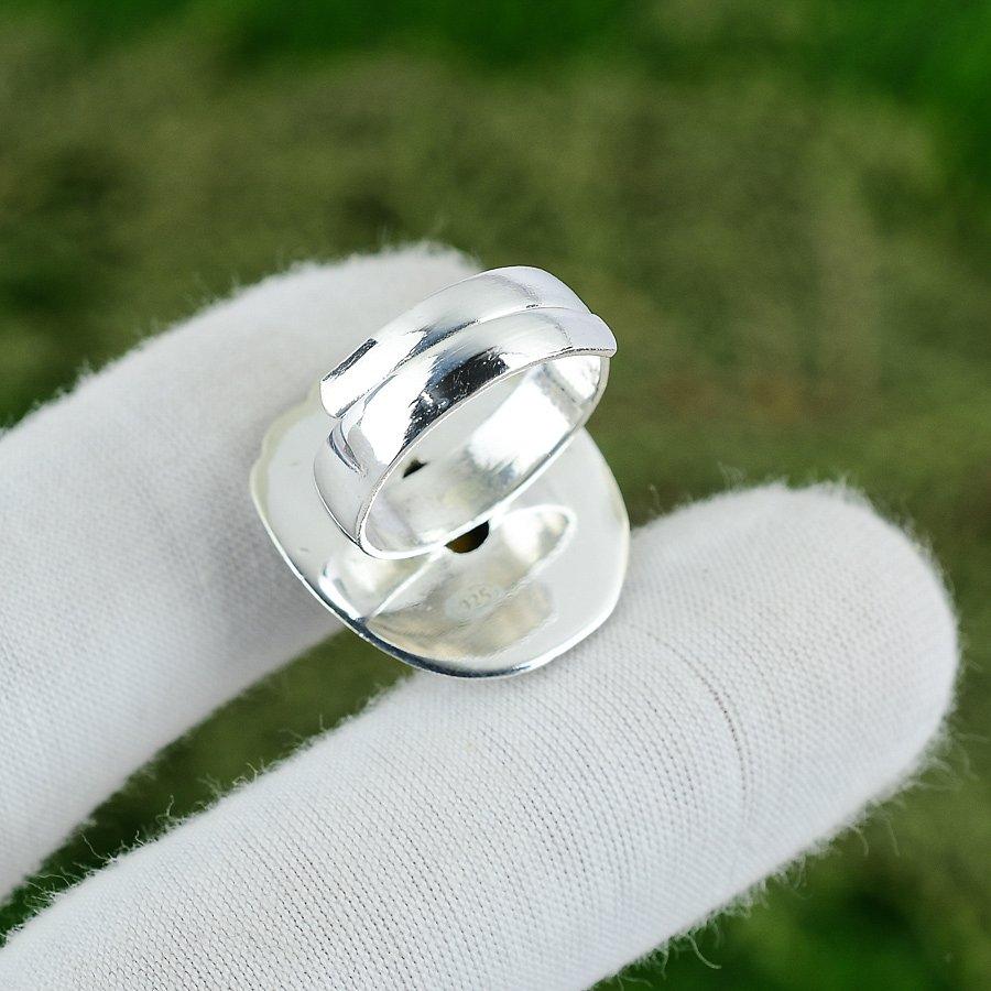 Gift For Women Stackable Adjustable Ring 925 Silver Natural Tiger Eye Gemstone