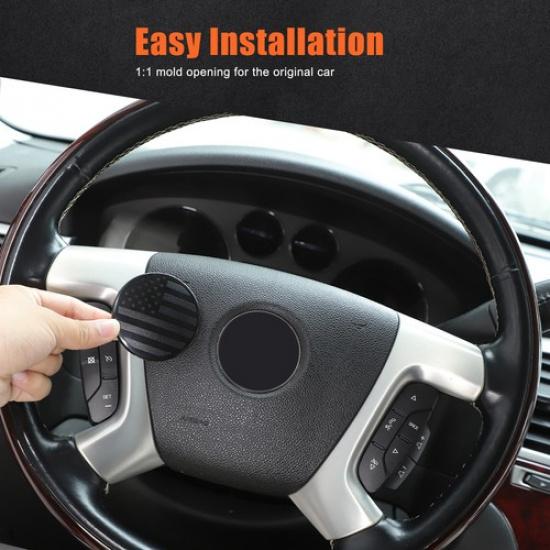 Black ABS Car Steering Wheel Emblem Cover Trim for Cadillac Escalade 2007-2014