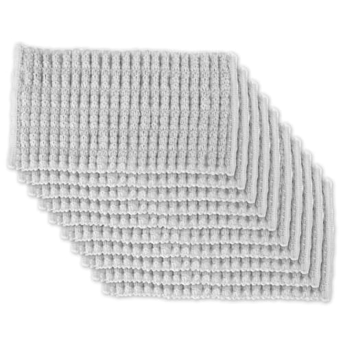 Sanbelm Soft Dishwashing Cloth Scrubbing Pads, Gray, 10x20cm, 10-Piece Set, Made In Japan, for Cleaning Kitchen Sponges, Acrylic, Loofahs, and Stainle