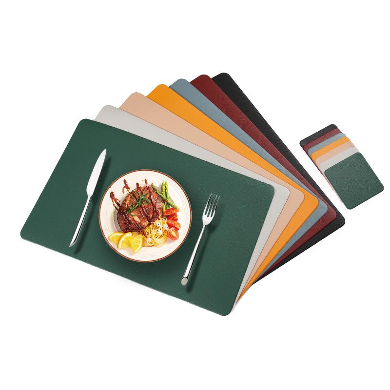 4 Stück Tischsets 30x45cm PU Platzsets Abwischbar Wasserdicht Hitzebeständig Rutschfest Leicht zu Reinigen Einfarbige für Küche Esstisch
