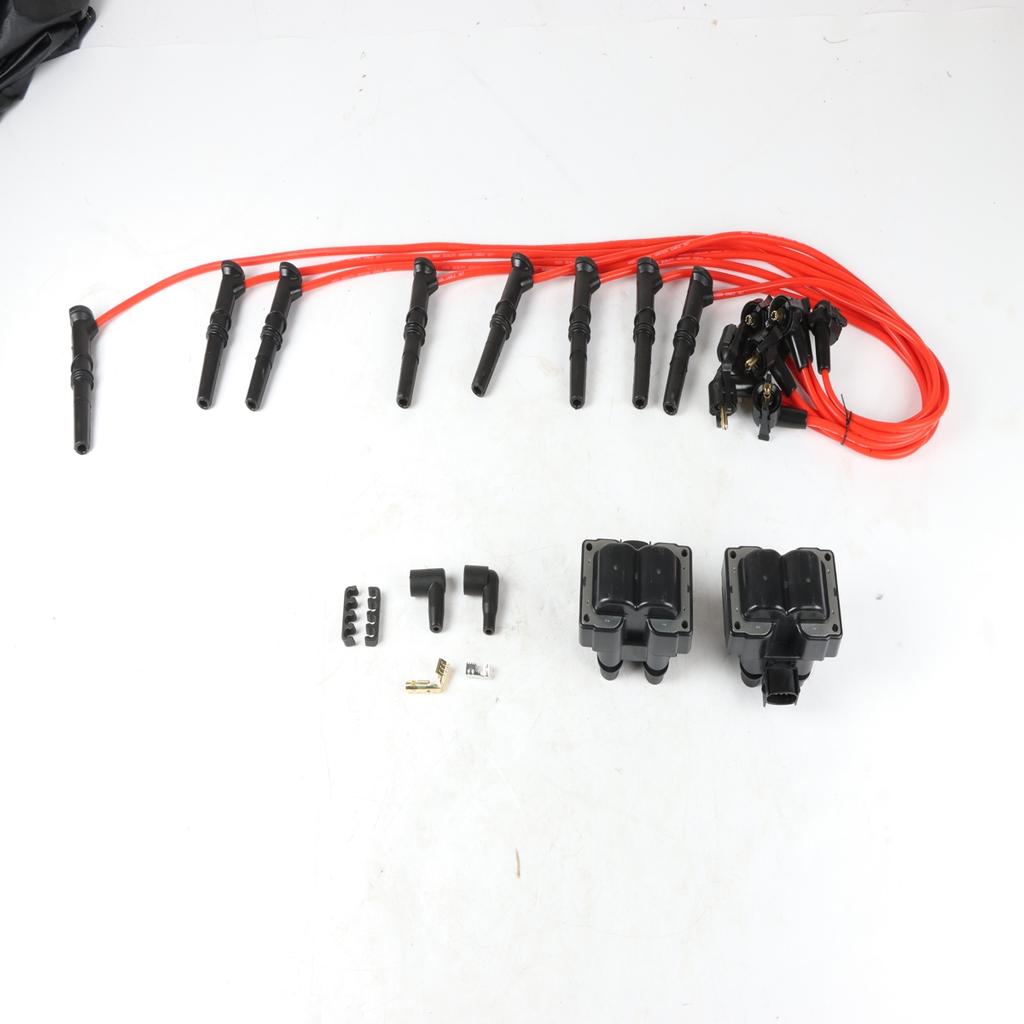 2pcs Ignition Coils + 8pcs Spark Plug Wires For Ford F150 F250 Lincoln Mercury FD487