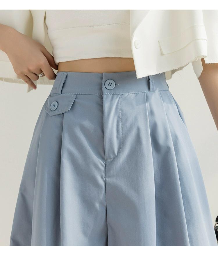 Women's High-Waisted 3/4 Length Korean Style Wide-Leg Culottes - Summer 2026 Fashion, Casual, Loose, Versatile, and Thin.