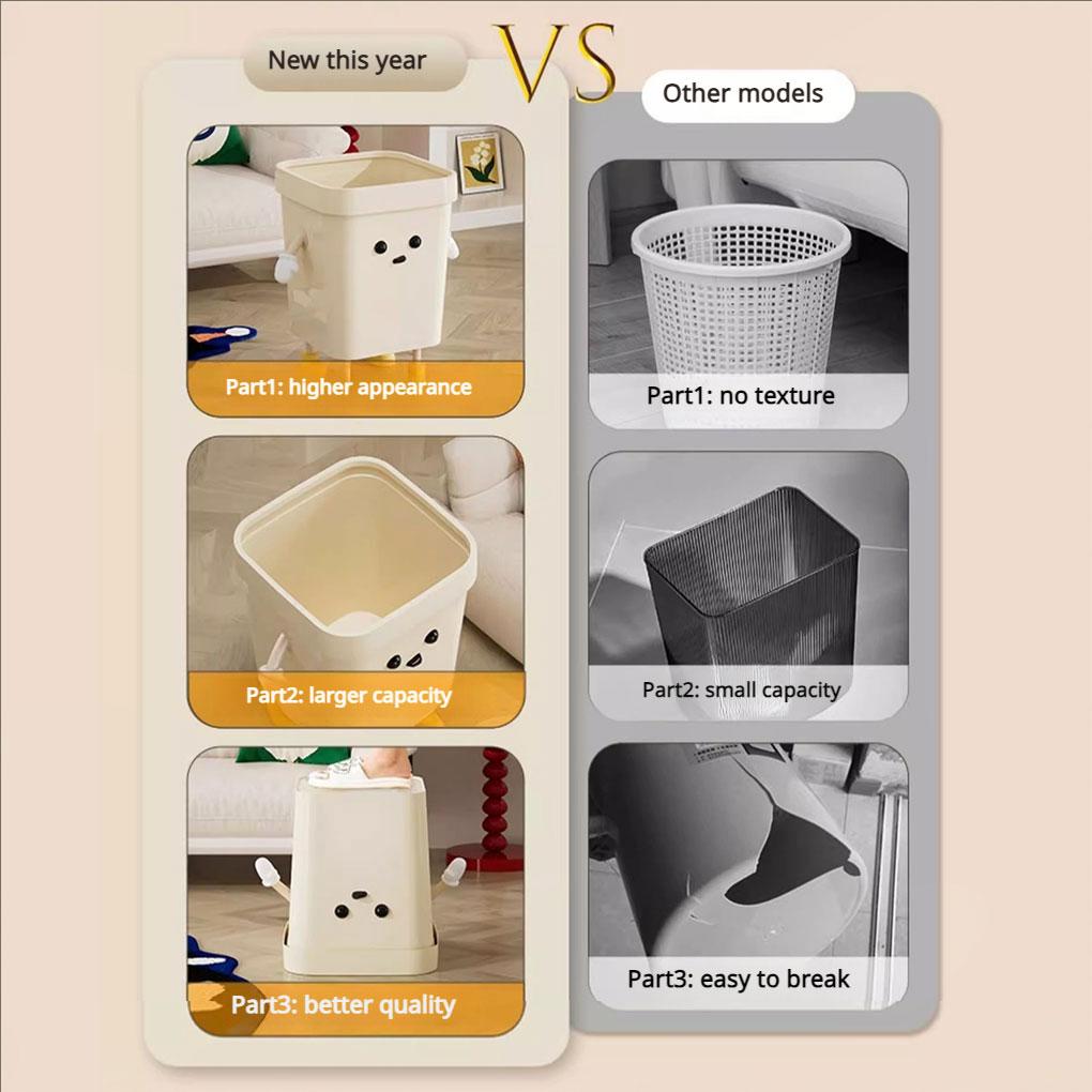 Wastebasket For Bathroom Pressure Ring For Secure Garbage Bag Placement Garbage Bin For Kitchen