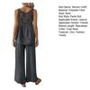 Women Summer 2 Piece Outfits Back Tank Top Sleeveless Hollow And Wide Leg Pants Set Boho