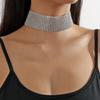 European and American Sexy Trend Sparkling Rhinestone Collarbone Chain Choker Full Drill Multi-row High-end Design Neck Chain