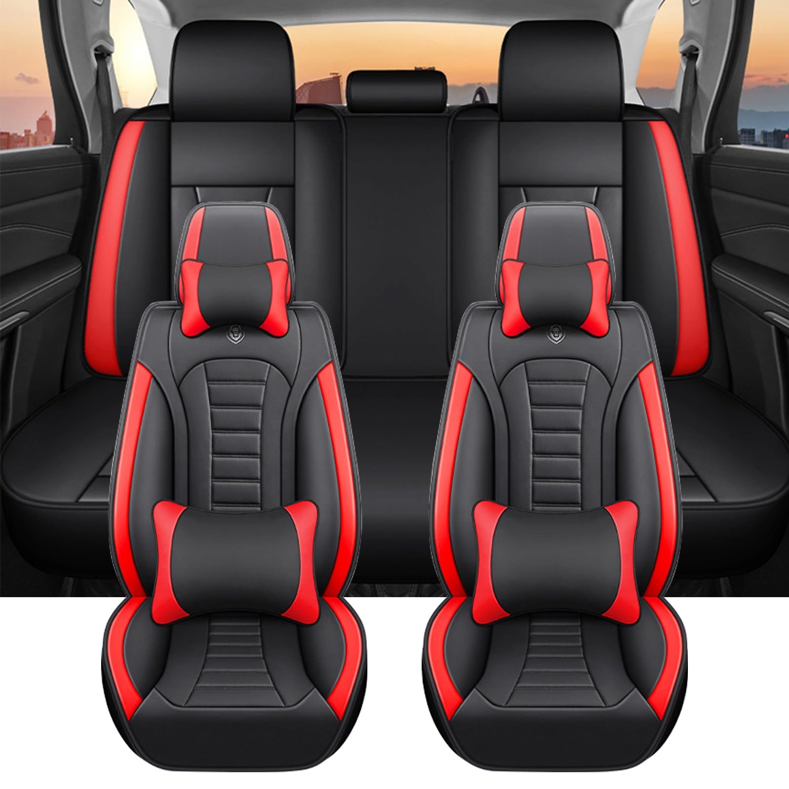 

Car Seat Covers Compatible with Toyota Corolla Cross ZSG10 / MXGA10 / ZVG11 / Deluxe Edition красный