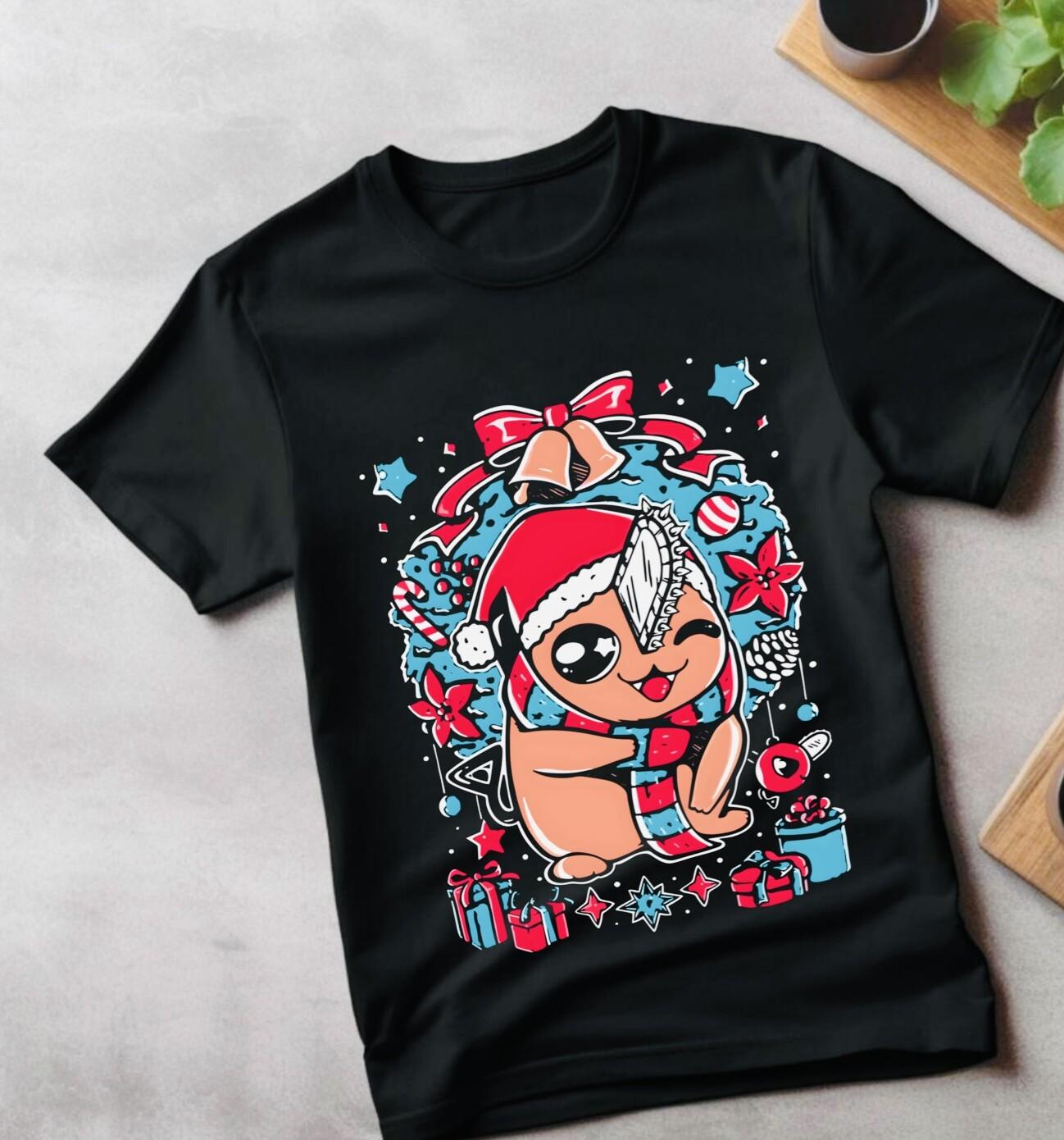 Chainsaw Man T-Shirt Mens Womens Tees Top ,Chainsaw Man Anime CSM Denji Power Black Christmas gift S