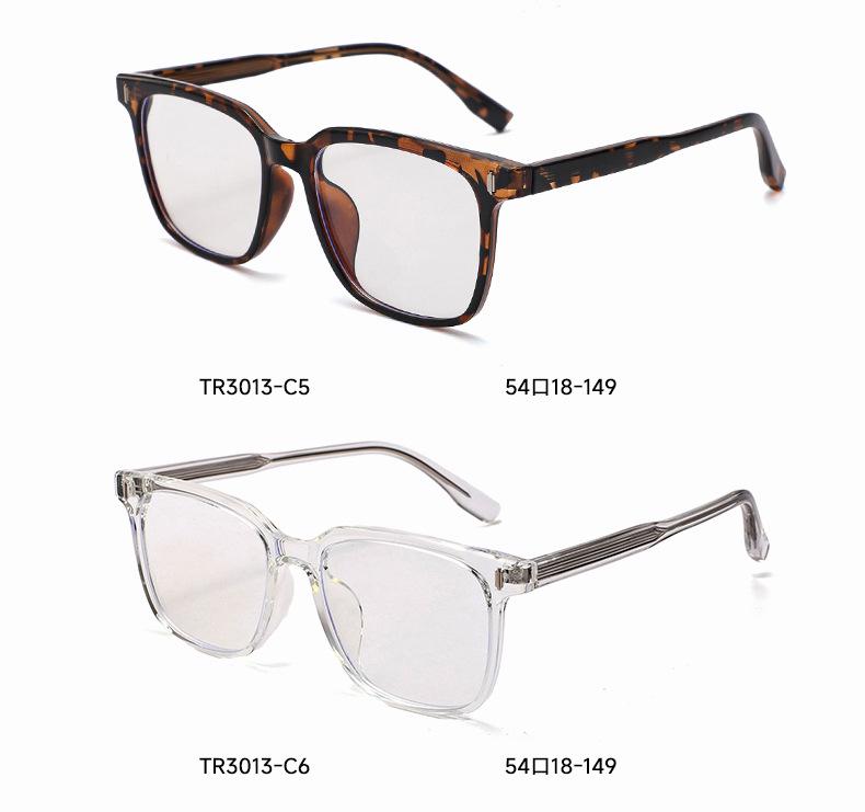 2025 Insert-Type Square Frame TR Unisex Myopia Glasses with Prescription and Anti-Blue Light Protection, Model 3013