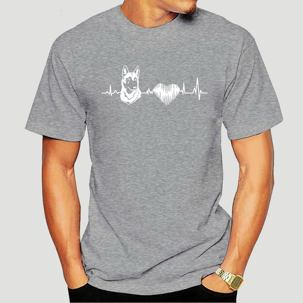 Belgian Malinois Heartbeat  I Love Belgian Malinois  TShirt Men Cotton Tshirt Oversized Tees Tops Harajuku Streetwear S