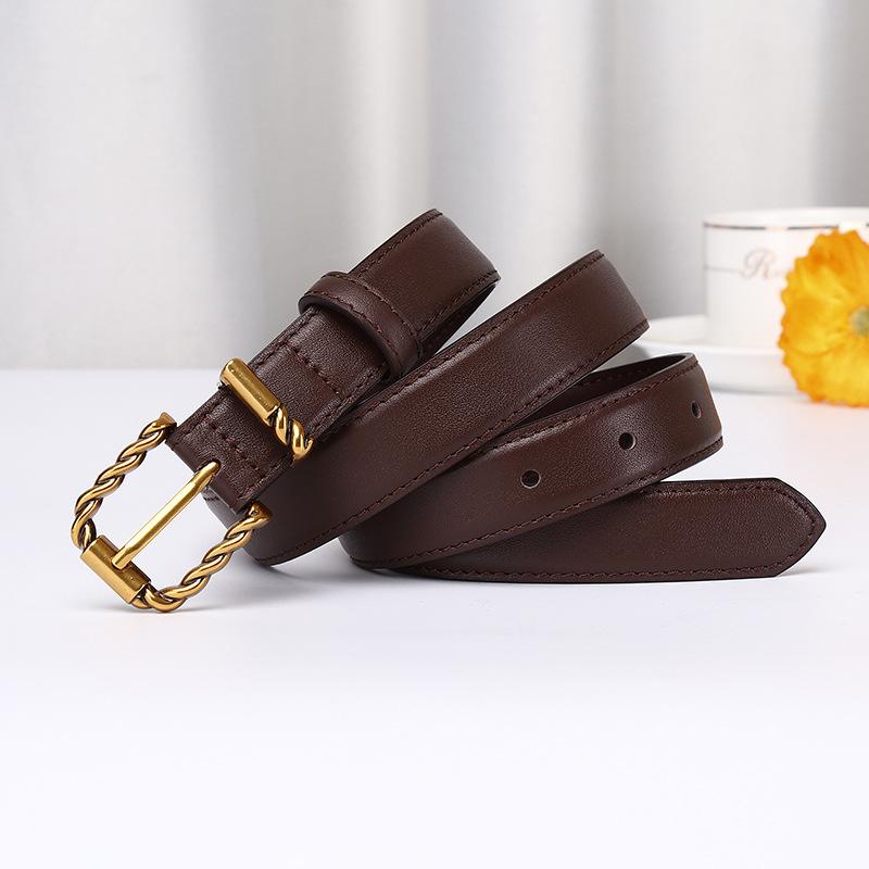 2.4Cm Wide Light Luxury Fashion High Sense Women S Belt Simple Versatile Pin Buckle Casual Jeans Belt Women S 95cm