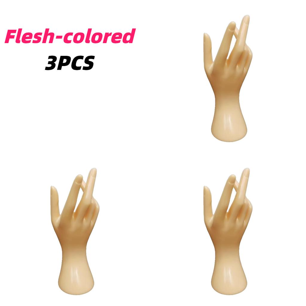 3pcs Realistic Hand Model Prop Display Stand with Ring & Bracelet Slots for Jewelry Storage & Retail Photography Costume Parties