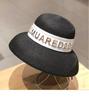 Women's summer flat-top sun hat Fashion hollow vintage straw hat Hand-woven summer travel sun hat