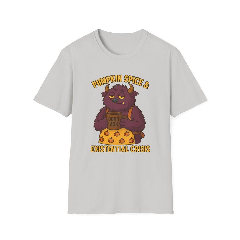 

Unisex Softstyle T-Shirt Pumpkin Spice Funny Monster, Thanksgiving, Autumn M