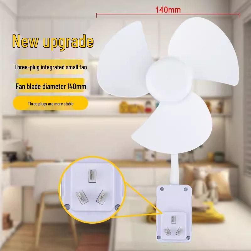 Compact Energy-Saving Silent Fan with Three Plugs - Ideal for Kitchen, Bathroom, and Bedroom Use Default option