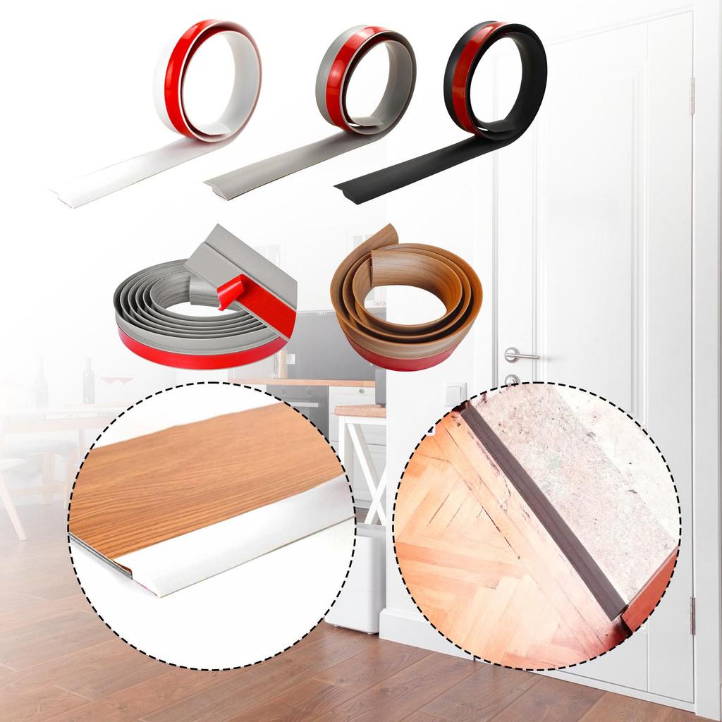 2M Flooring Seam Strip Laminate Strip 3.5cm Wide Waterproof Cuttable for Door Threshold Uneven Surface Joining Gap Kitchens