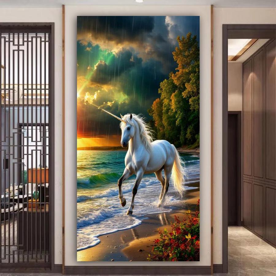 Diy Diamond Mosaic Seaside Unicorn Large Size Diamonds Painting Animals Full Drill Rhinestone Embroidery Jewelry Cross Stitch Kits Wall Decor