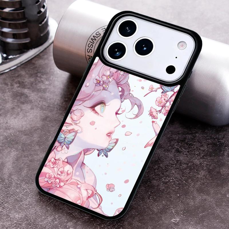 Cartoon Girl illustration Phone Case For iPhone 17 16 15 14 13 12 11 Pro Max Plus 17Air Soft Silicone Cover