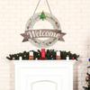 Interchangeable Welcome Sign Round Wood Wreath Wall Hangings Outdoor Farmhouses