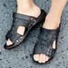 Summer Open-toed Men's Sandals 2024 New Breathable and Comfortable Beach Shoes Casual Versatile One-pedal Lazy Slippers