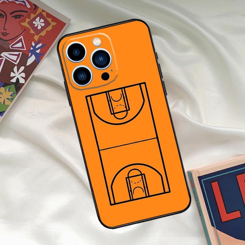 Basketball Court Phone Case For iPhone 16 14 13 12 11 15 17 Pro Max 15 16 Plus 13 Mini 16e 17 Air Funda Cover